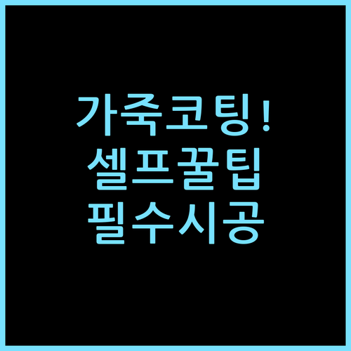 기온쿼츠 레더쉴드 가죽시트 코팅제 셀프 시공 후기